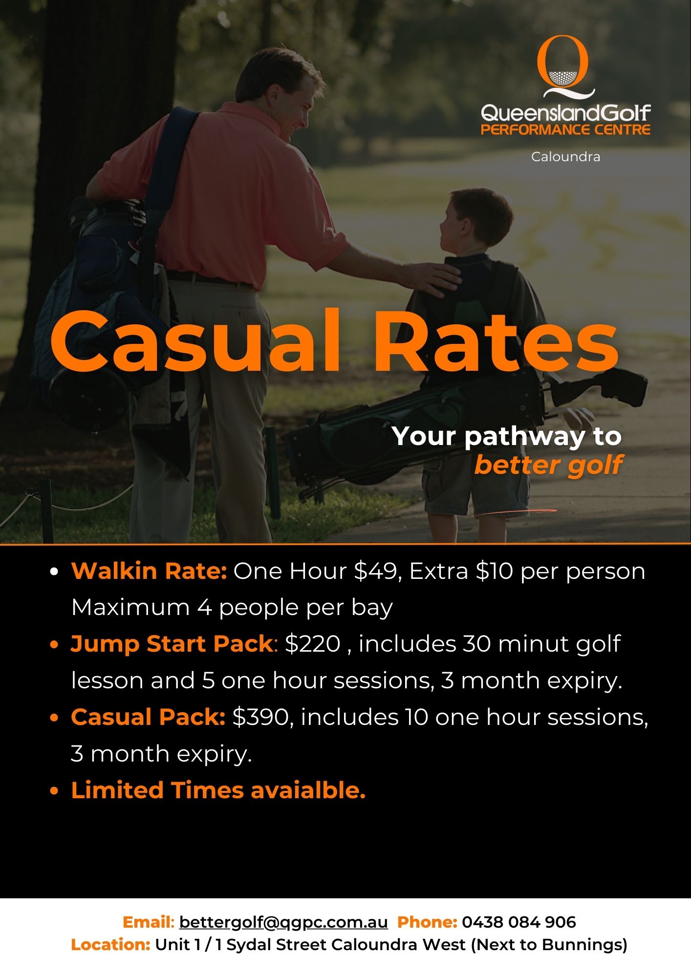Casual Rates Golf Performance Centre Caloundra